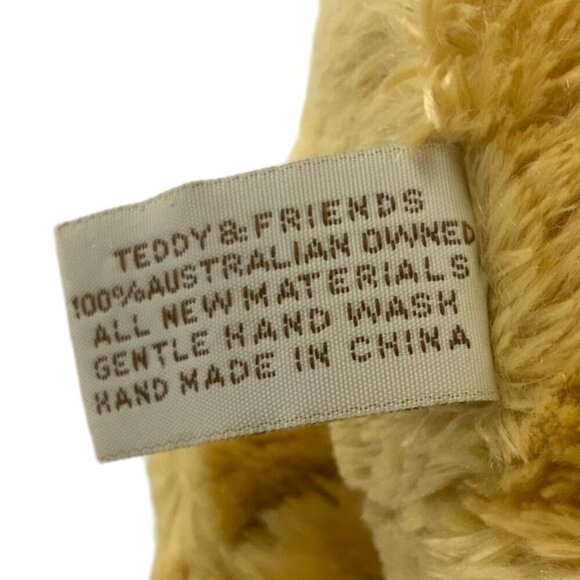 Teddy & Friends Sydney Australia Plush Bear Seated Big Paws Handmade In China - Picture 8 of 8